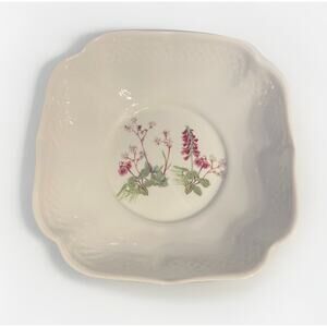 Vtg Lourioux Ph. Deshoulieres France Le Faune Porcelaine Wildflower Serving Bowl